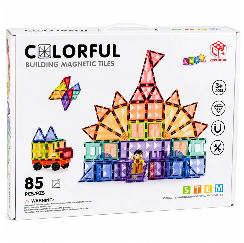 Lean Toys Magnetiniai blokeliai 85 vnt.