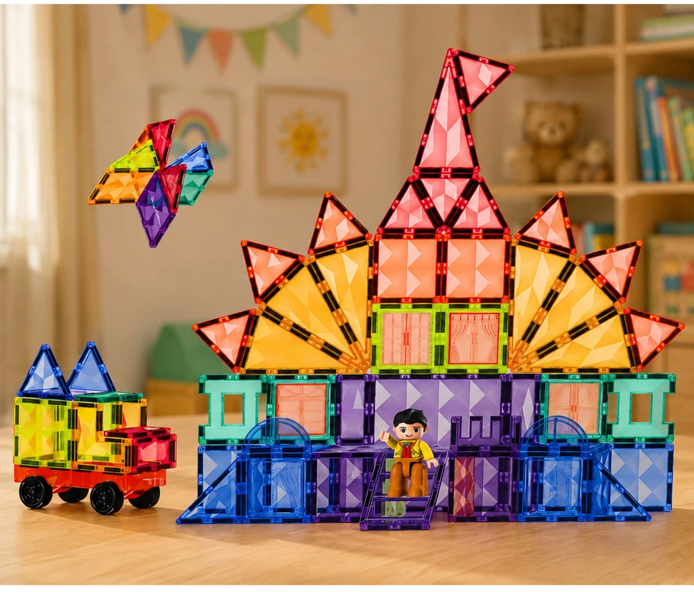 Lean Toys Magnetiniai blokeliai 85 vnt.