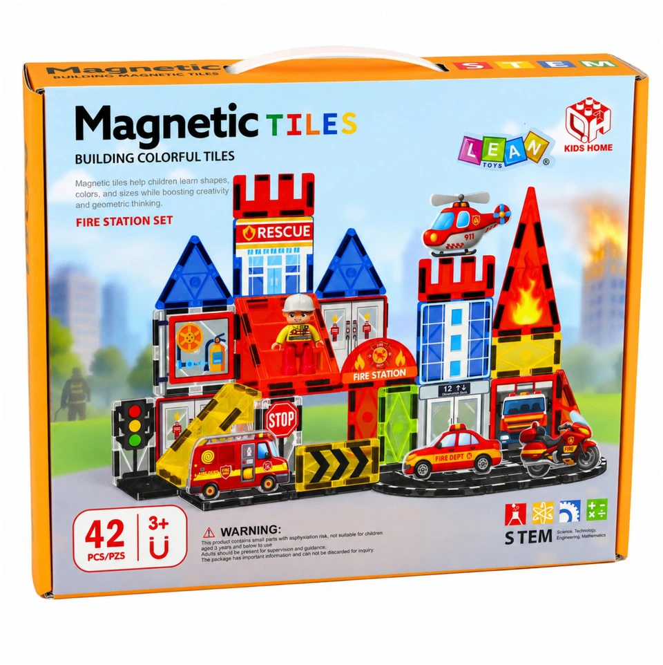 Lean Toys Magnetinės kaladėlės 42 vnt.