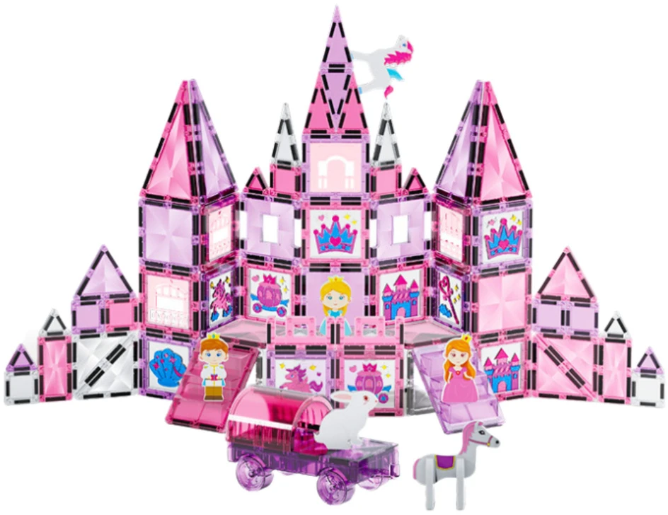 Lean Toys Magnetinis konstruktorius 126 detalių su vitražo blokais