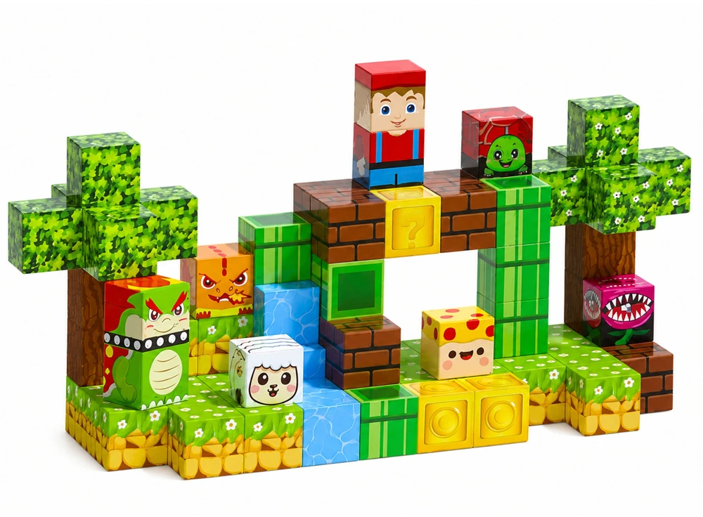 Lean Toys Magnetinis konstruktorius „Pixel World“, 80 vnt.