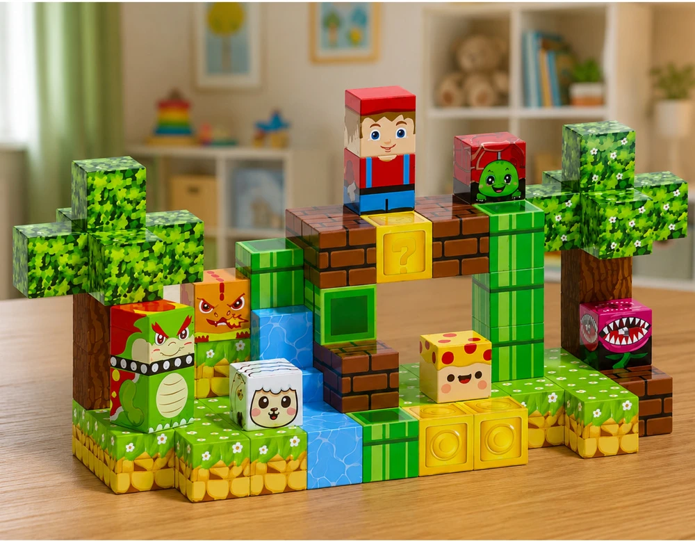 Lean Toys Magnetinis konstruktorius „Pixel World“, 80 vnt.