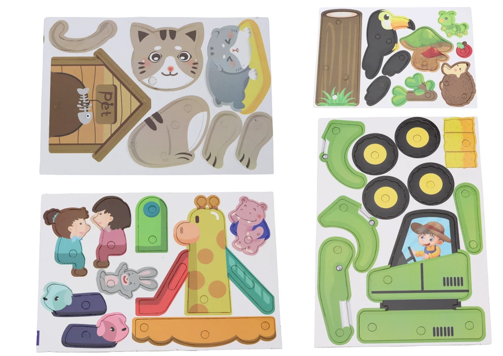 3D statybos dėlionės kaladėlės Dinozaurai Lean Toys