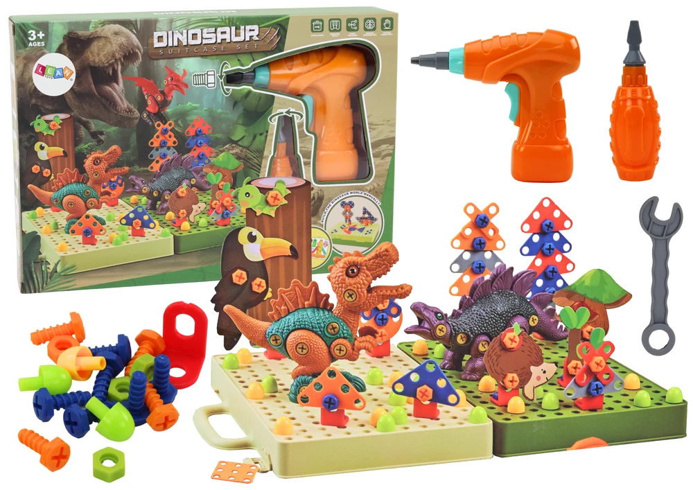 3D statybos dėlionės kaladėlės Dinozaurai Lean Toys