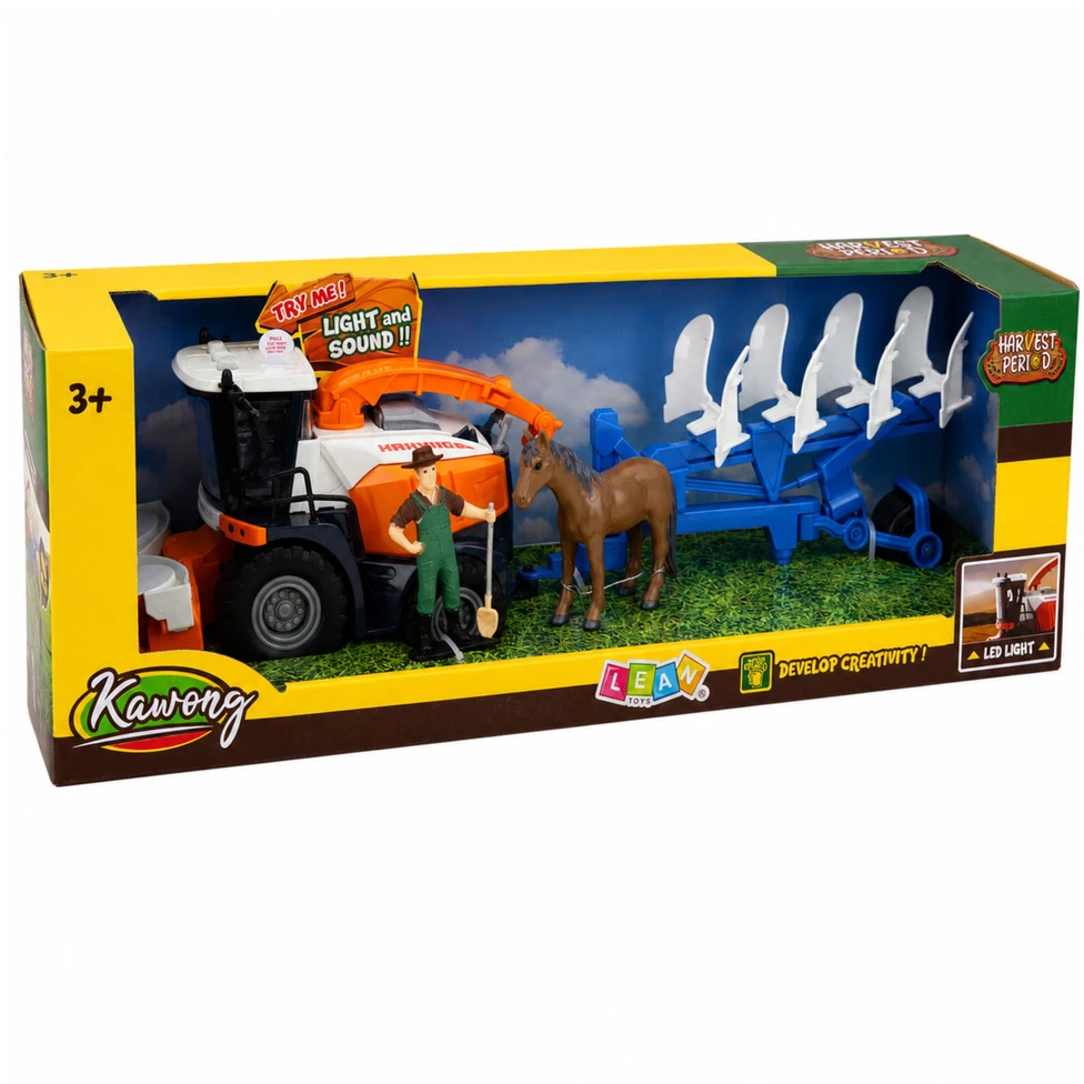 Lean Toys Kombainas su plūgu, 4 vnt.