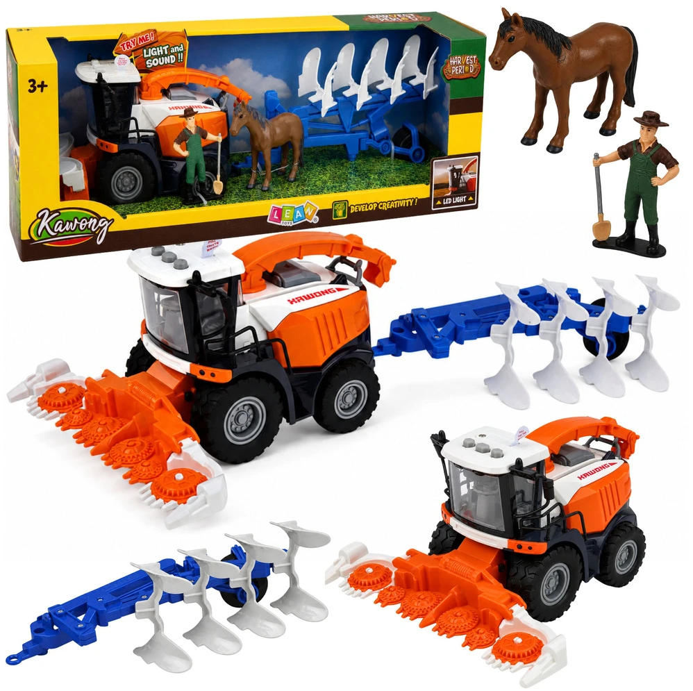 Lean Toys Kombainas su plūgu, 4 vnt.