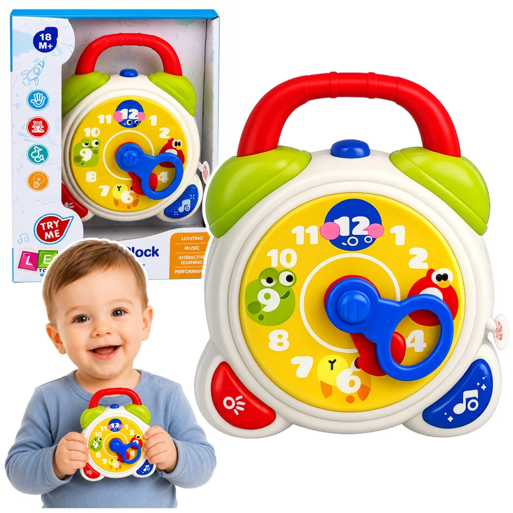 Lean Toys Interaktyvus mokomasis žadintuvas daugiaspalvis