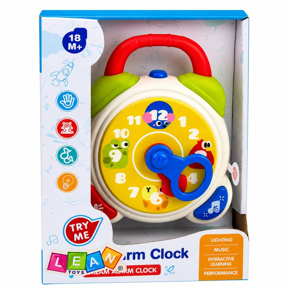 Lean Toys Interaktyvus mokomasis žadintuvas daugiaspalvis