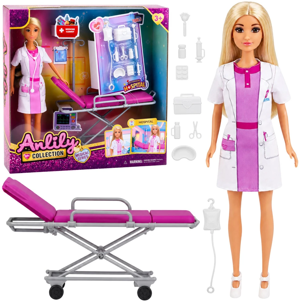 Lalka Lėlė Anlily Doctor (balta, rožinė)