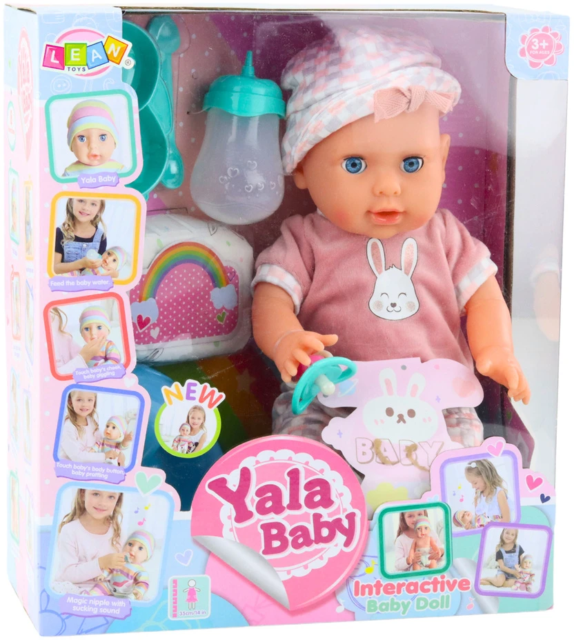 Lalka Lėlė Baby Doll su priedais rožinis rinkinys