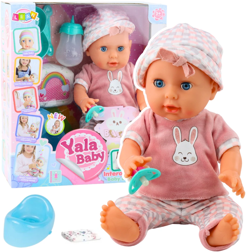 Lalka Lėlė Baby Doll su priedais rožinis rinkinys