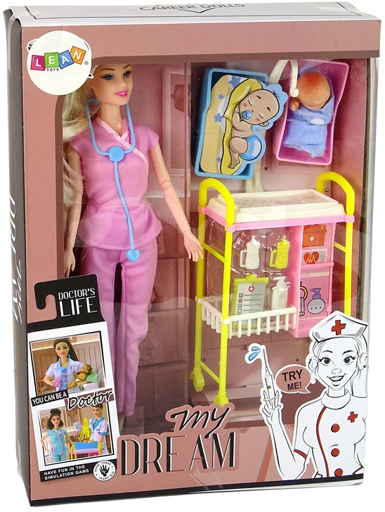 Lean Toys Lėlės rinkinys Daktarė