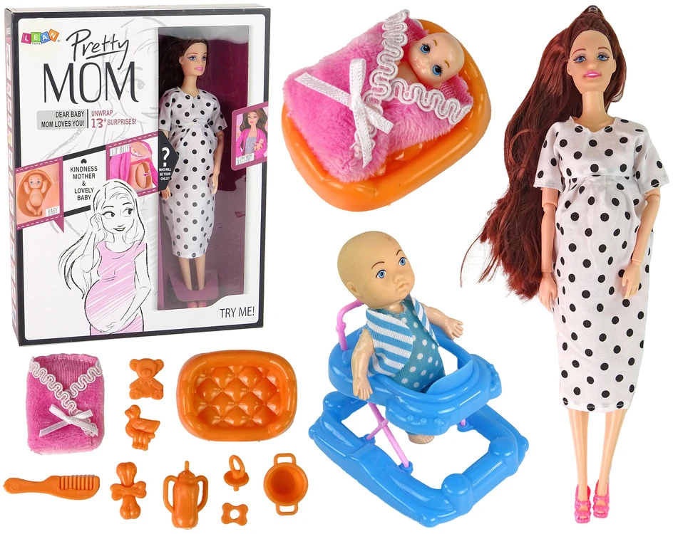 Besilaukianti lėlė su priedais Lean Toys
