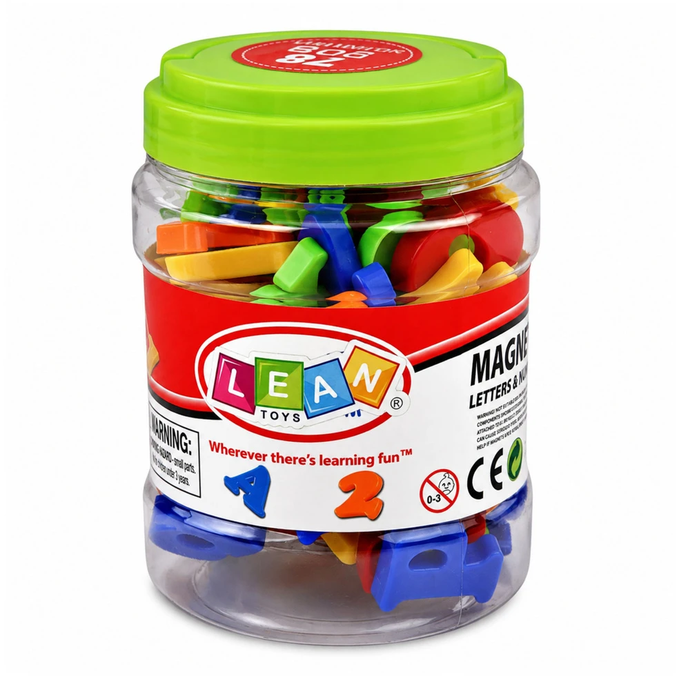 Lean Toys Magnetinės raidės ir skaičiai iš 78 elementų