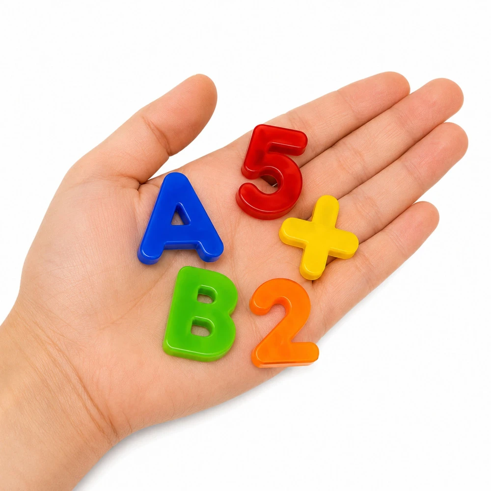 Lean Toys Magnetinės raidės ir skaičiai iš 78 elementų