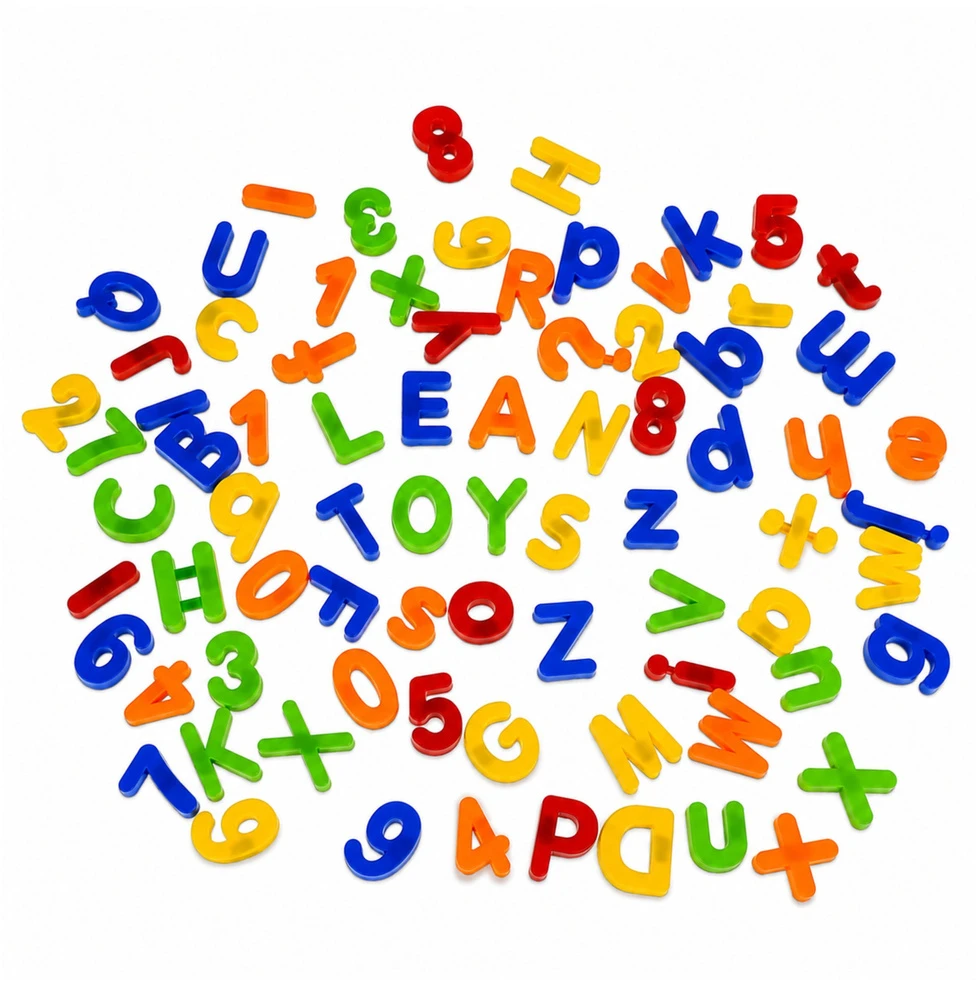 Lean Toys Magnetinės raidės ir skaičiai iš 78 elementų