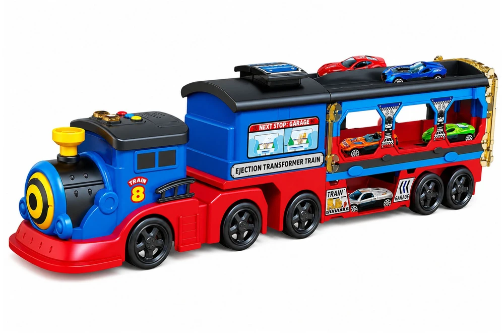 Lean Toys Lokomotyvas-transporteris 133 cm 2 vnt.