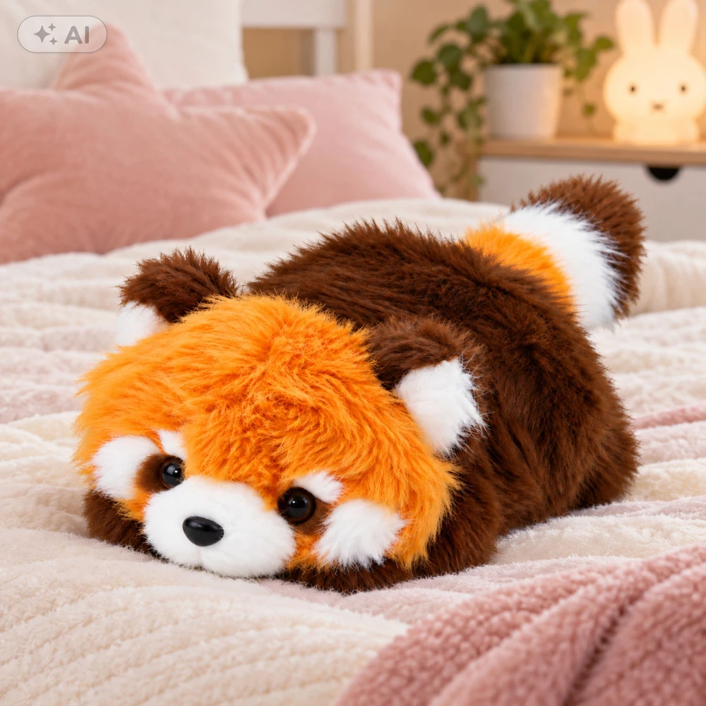 Lean Toys Pliušinis žaislas - raudonoji panda, 16 × 10 × 8 cm