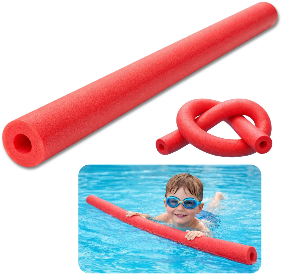 Lean Toys Putplasčio plaukimo lazdelė kūno atramai vandenyje, vaikams ir suaugusiems, 150 cm, raudona