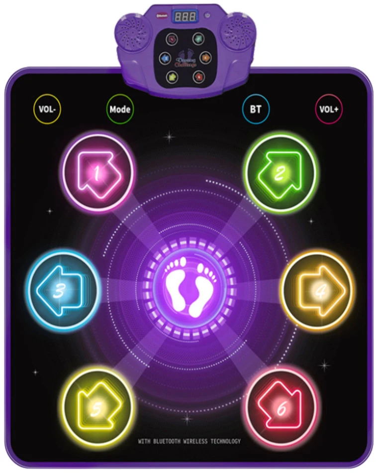 Lean Toys Vaikiškas šokių kilimėlis su Bluetooth, 5 režimai, 79x90 cm