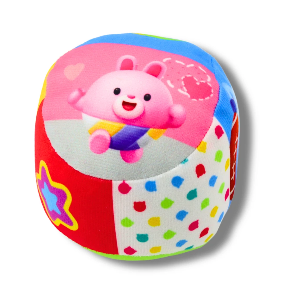 Lean Toys Minkštas kamuoliukas su barškučiu kūdikiams, 9 cm