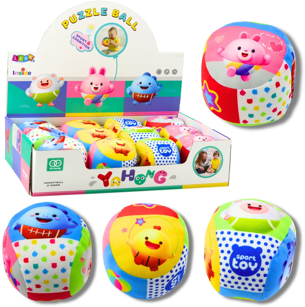 Lean Toys Minkštas kamuoliukas su barškučiu kūdikiams, 9 cm