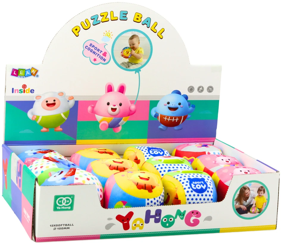 Lean Toys Minkštas kamuoliukas su barškučiu kūdikiams, 9 cm