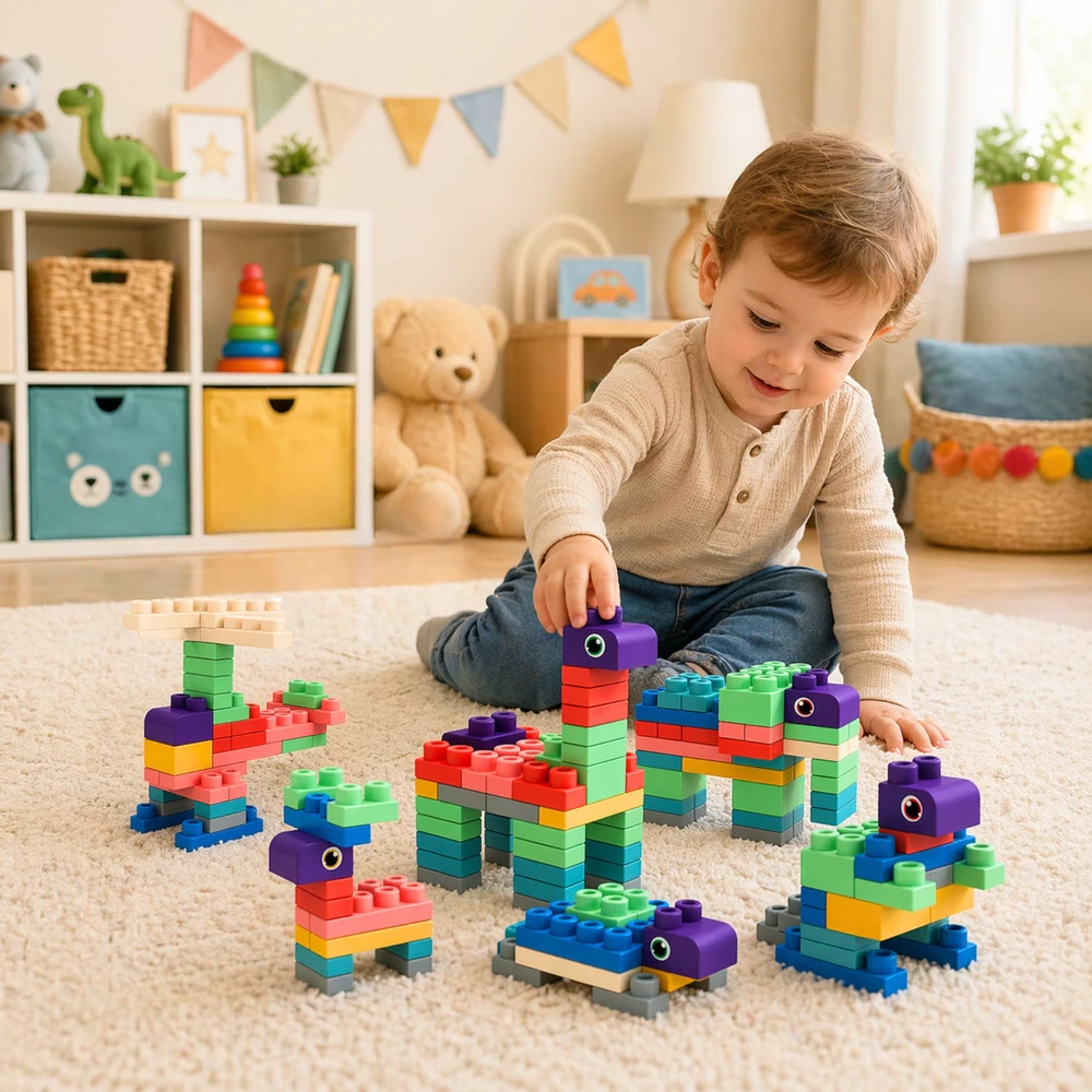 Lean Toys kaladėlės spalvotos 80 vnt.