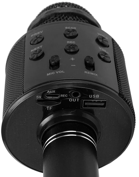 Belaidis mikrofonas su USB garsiakalbiu WS-858, juodas