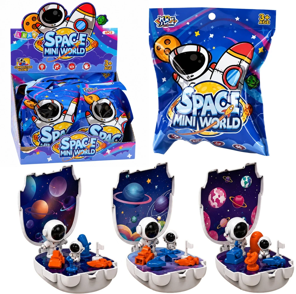 Lean Toys Mini Baza Figurki Kosmonauta Rinkinys Kosminis Planety Space Mini World