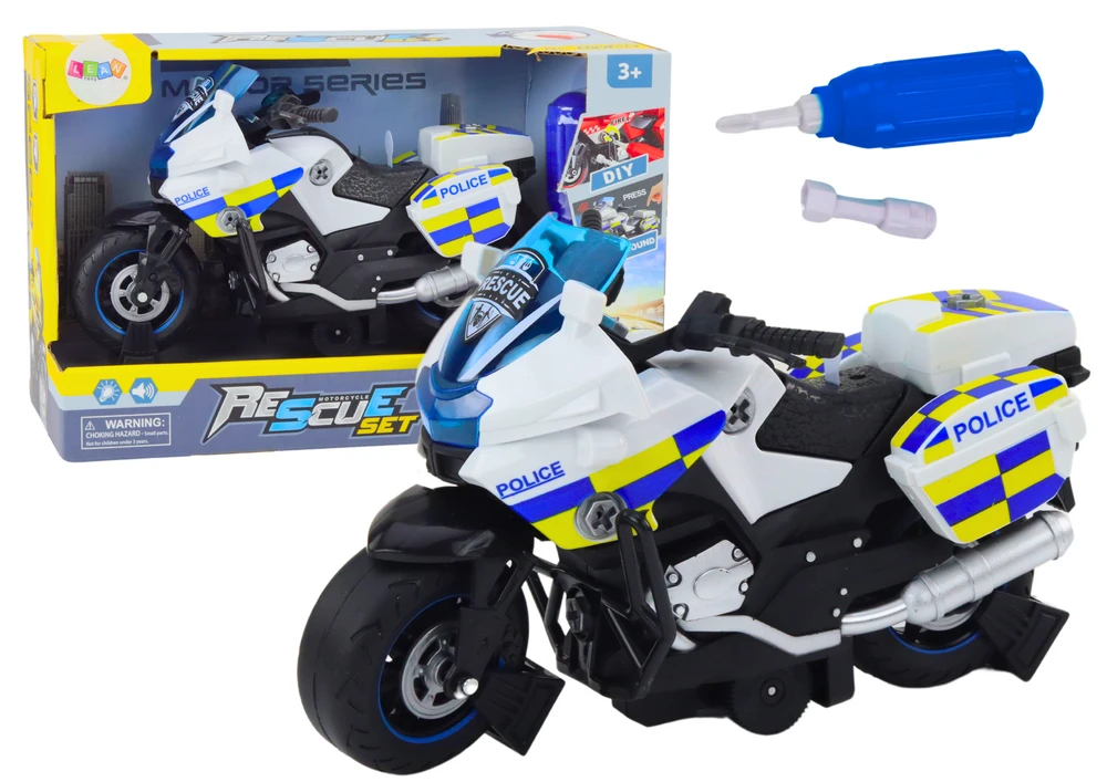 Lean Toys Policijos motociklas su šviesomis ir garsais vaikams