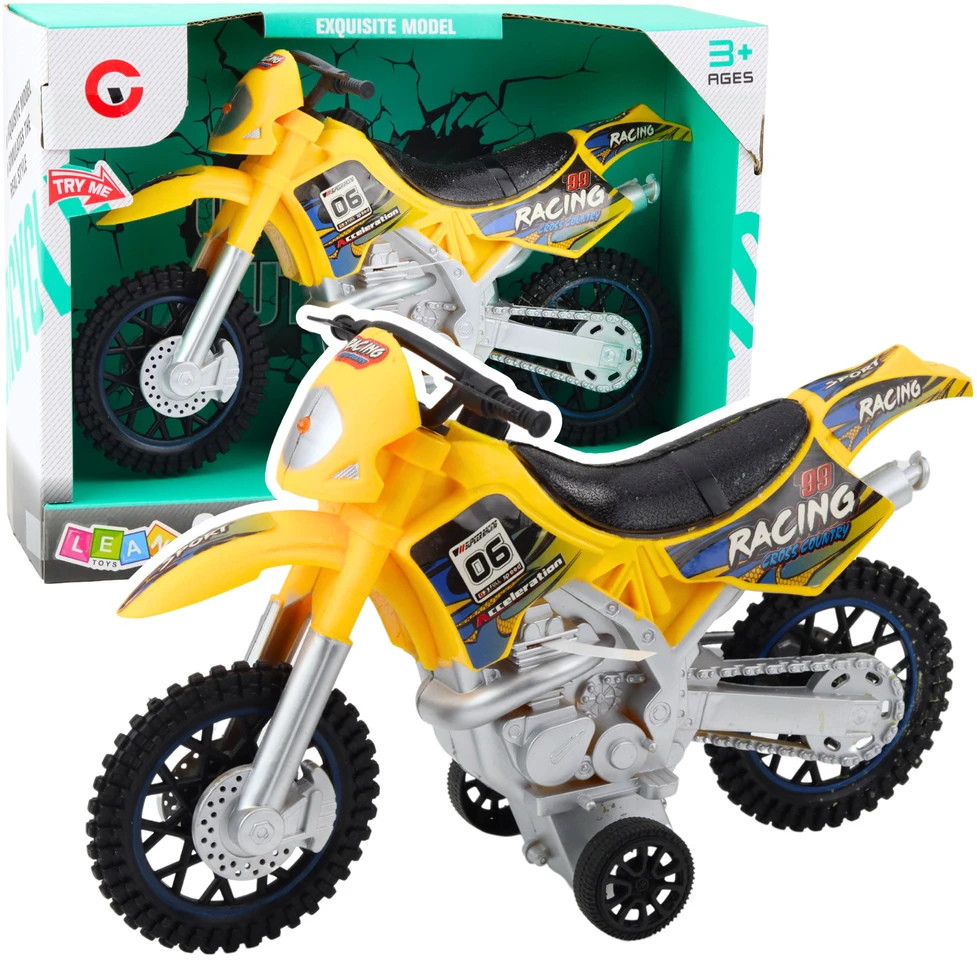 Lean Toys Žaislinis krosinis motociklas su šviesų ir garso efektais
