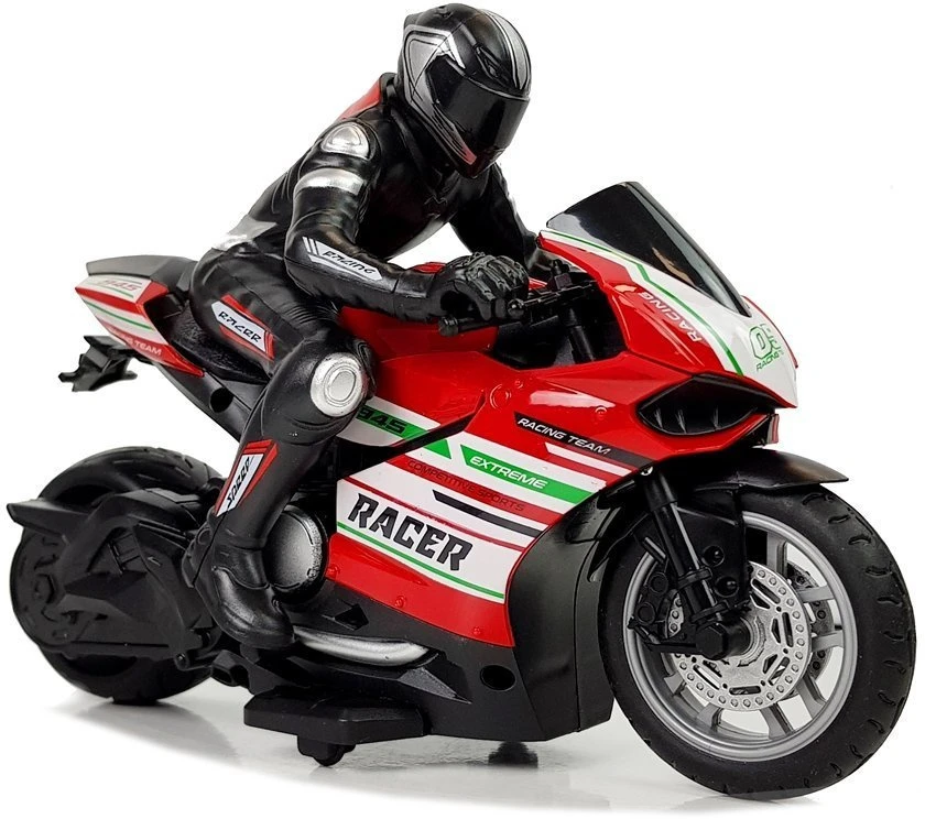Lean Cars Nuotoliniu būdu valdomas sportinis motociklas 2.4G, raudonas