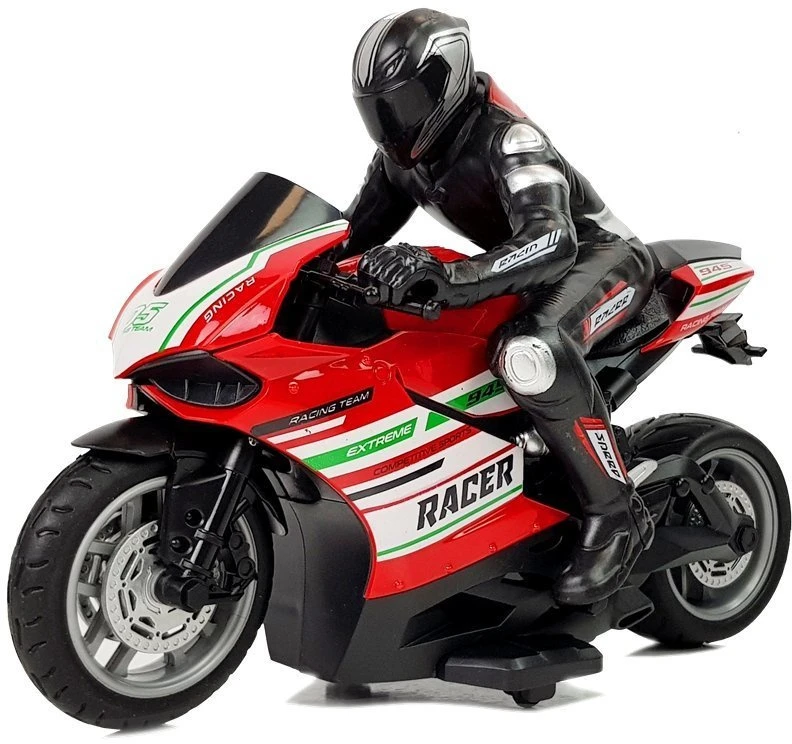 Lean Cars Nuotoliniu būdu valdomas sportinis motociklas 2.4G, raudonas