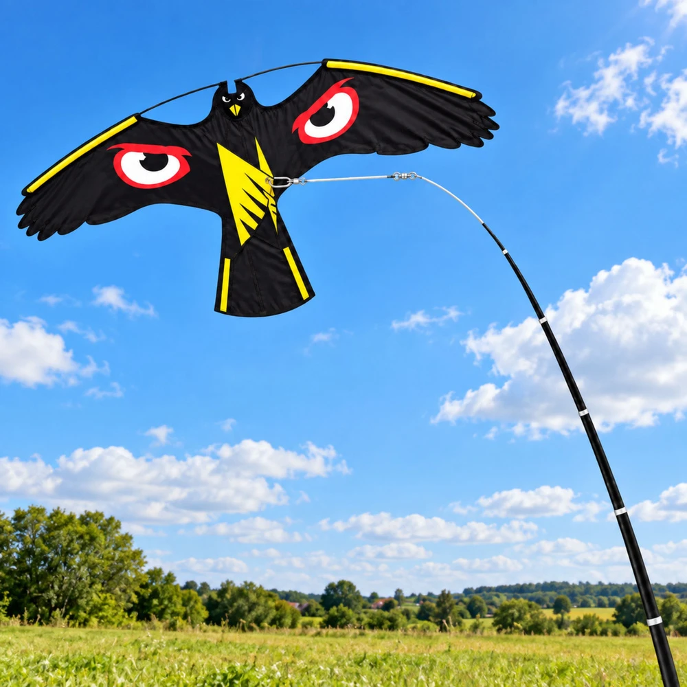 Lean Toys Paukščių atbaidymo aitvaras, plėšriojo paukščio imitacija, 120 × 67 cm