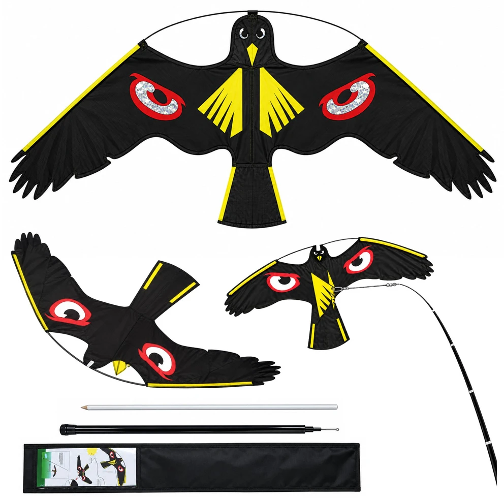Lean Toys Paukščių atbaidymo aitvaras, plėšriojo paukščio imitacija, 120 × 67 cm