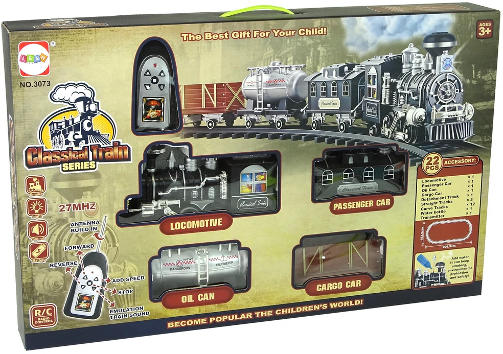 Lean Toys Traukinys su Garsu, Šviesomis ir Dūmais 206.5 cm x 153.5 cm