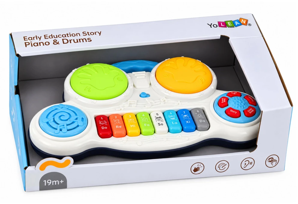 Lean Toys Interaktyvus muzikos žaislas „Pianinas su būgnais“