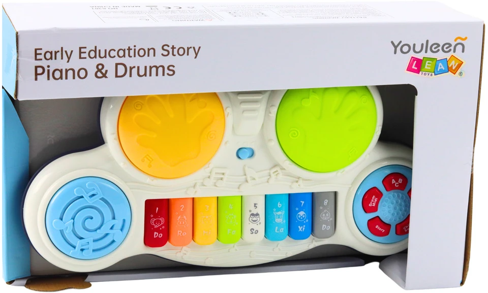 Lean Toys Interaktyvus muzikos žaislas „Pianinas su būgnais“