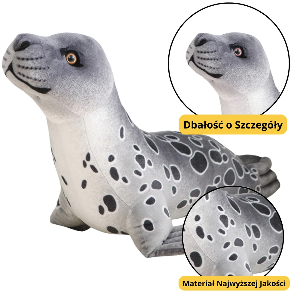 Lean Toys Pliušinis ruonis, pilkas, 37 cm