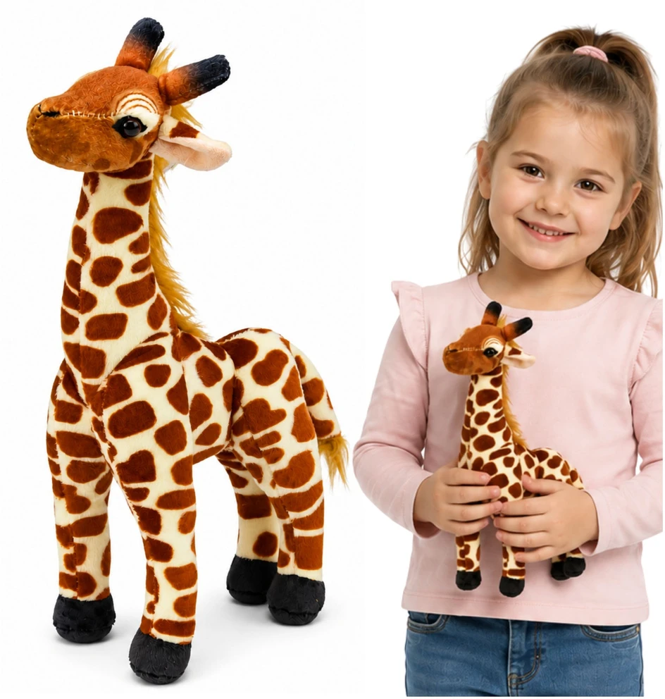 Lean Toys Pliušinis žaislas - žirafa, 30 x 16 x 8 cm aprašymas - Prekės nuotrauka