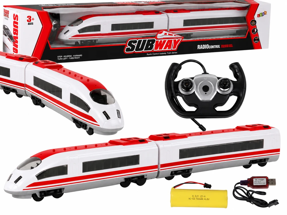 Lean Toys Nuotoliniu būdu valdomas traukinys su apšvietimu, 65 cm