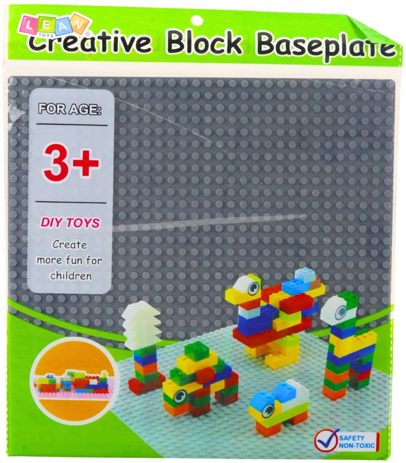 Lean Toys Pilka Konstruktoriaus lenta 25.5x25.5 cm