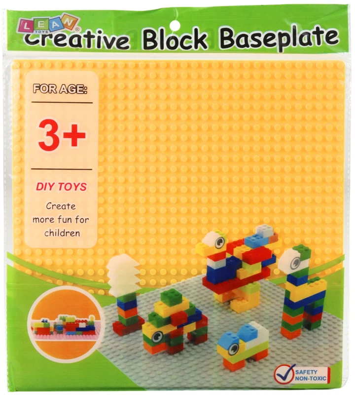 Lean Toys Geltona Konstruktoriaus plokštė 25.5x25.5 cm