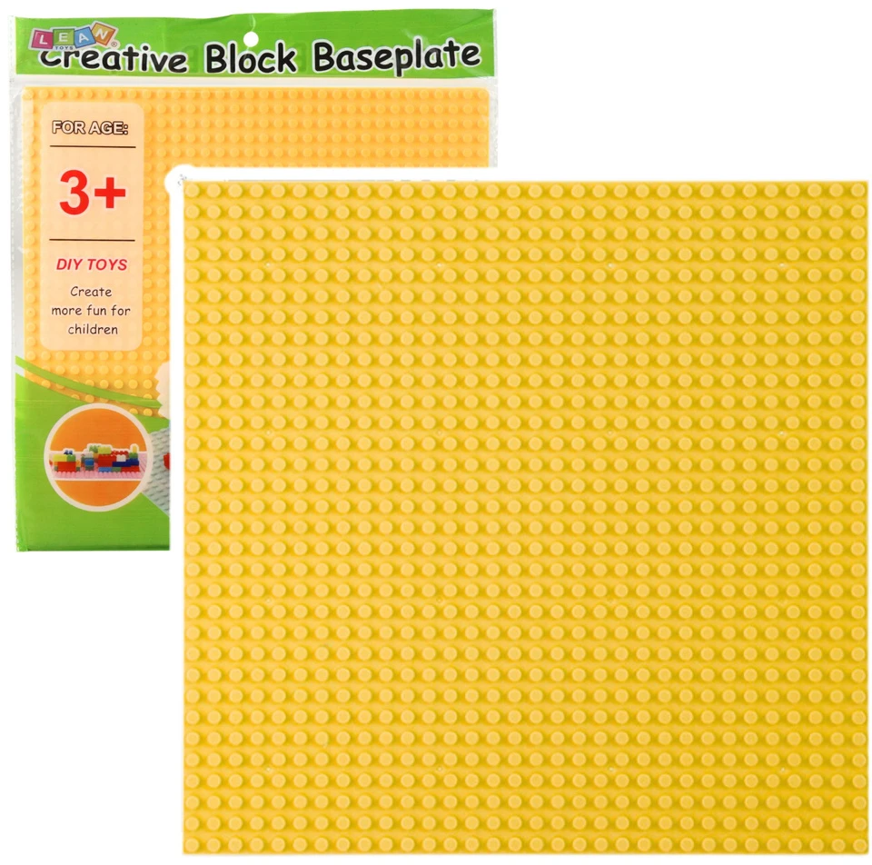 Lean Toys Geltona Konstruktoriaus plokštė 25.5x25.5 cm