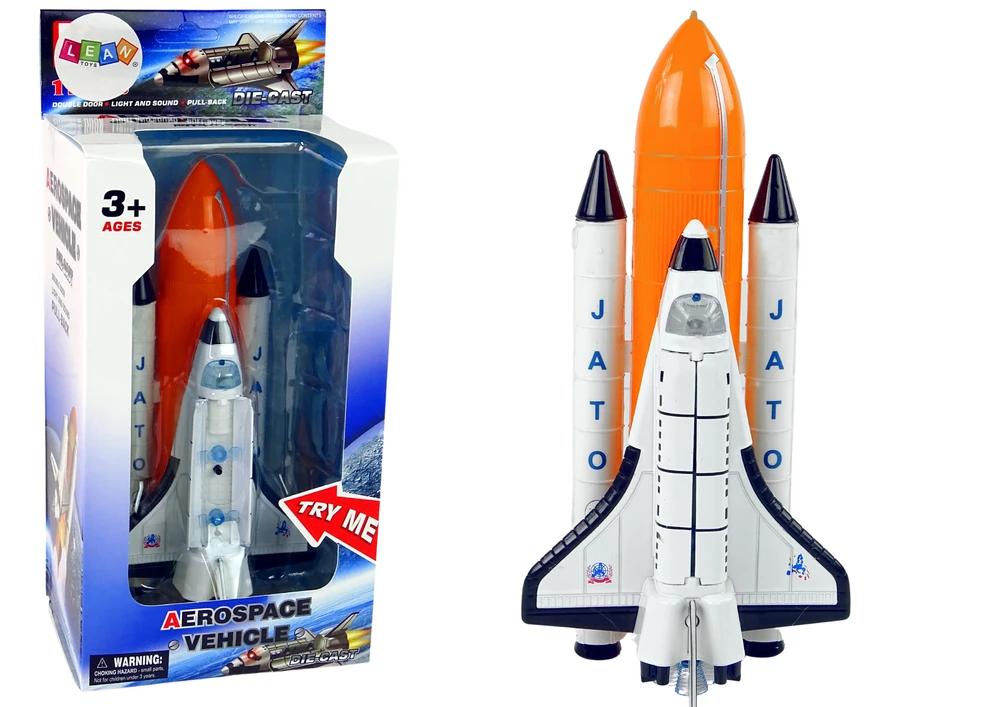 Lean Toys Žaislinė kosminė raketa su metaliniu erdvėlaiviu LeanToys