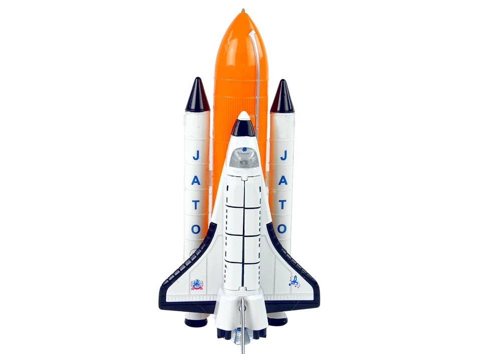 Lean Toys Žaislinė kosminė raketa su metaliniu erdvėlaiviu LeanToys