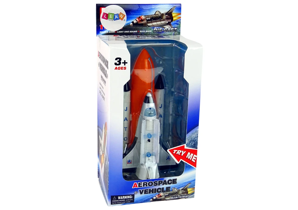 Lean Toys Žaislinė kosminė raketa su metaliniu erdvėlaiviu LeanToys