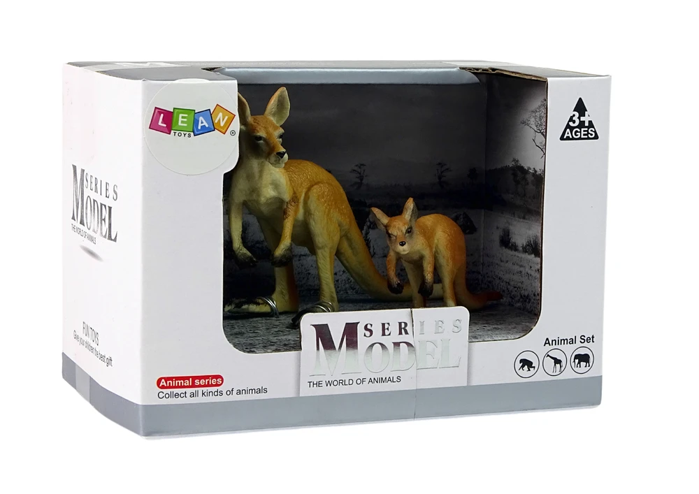 Zestaw Figūrėlės Kengūra su kūdikiu Lean Toys