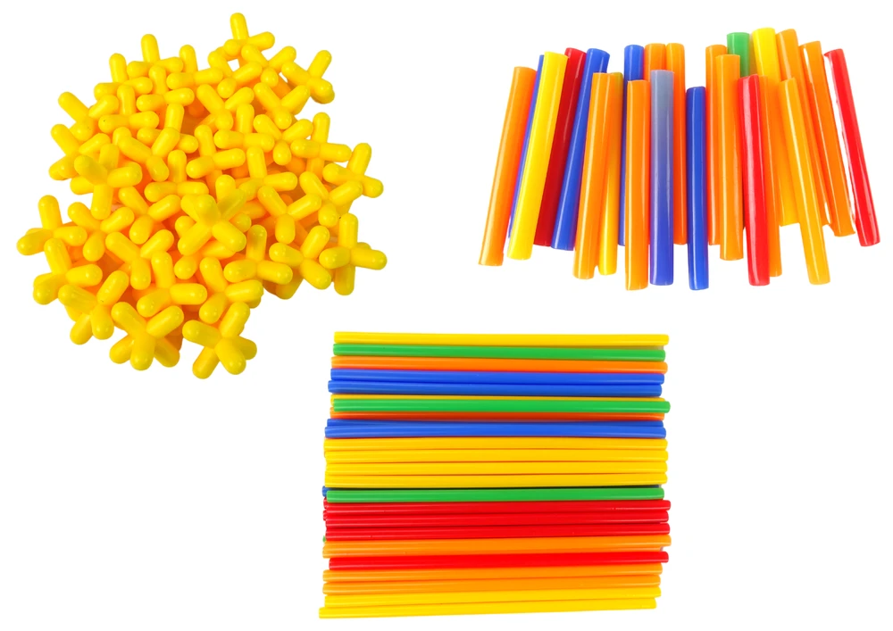 Lean Toys Statybiniai šiaudeliai su jungtimis vaikams